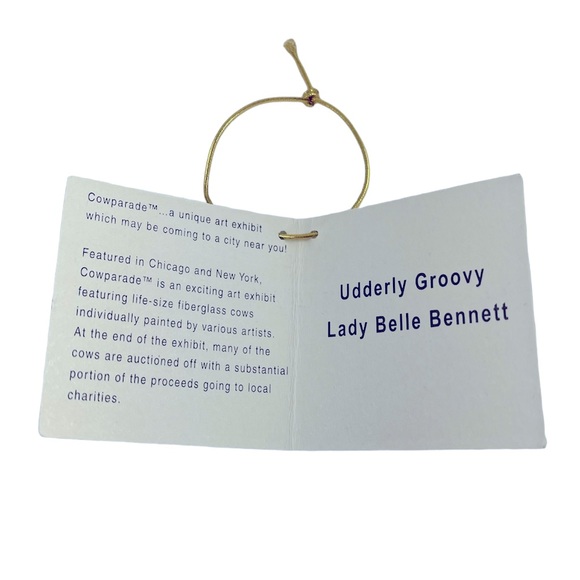 Cow Parade UDDERLY GROOVY LADY BELLE BENNETT Resin Cow Fig. #9170 Retired 2000 - Picture 4 of 8